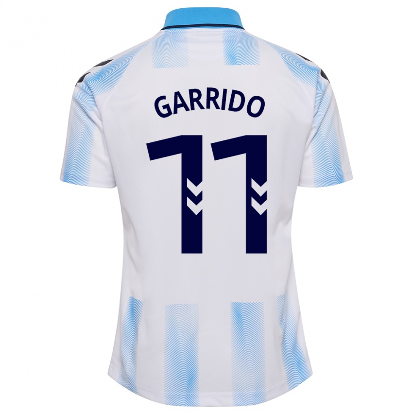 Hombre Camiseta Rafael Garrido #11 Blanco Azul 1ª Equipación 2023/24 La Camisa