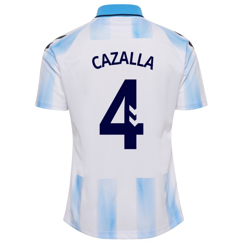 Hombre Camiseta Marta Cazalla #4 Blanco Azul 1ª Equipación 2023/24 La Camisa
