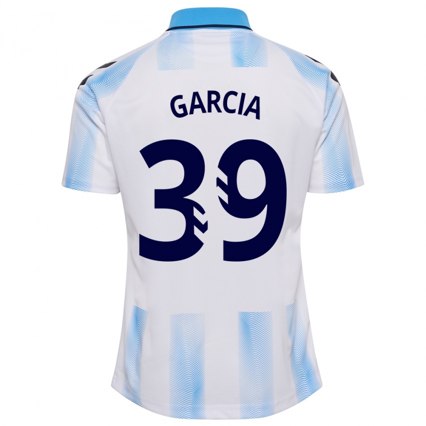 Hombre Camiseta Claudia García #39 Blanco Azul 1ª Equipación 2023/24 La Camisa