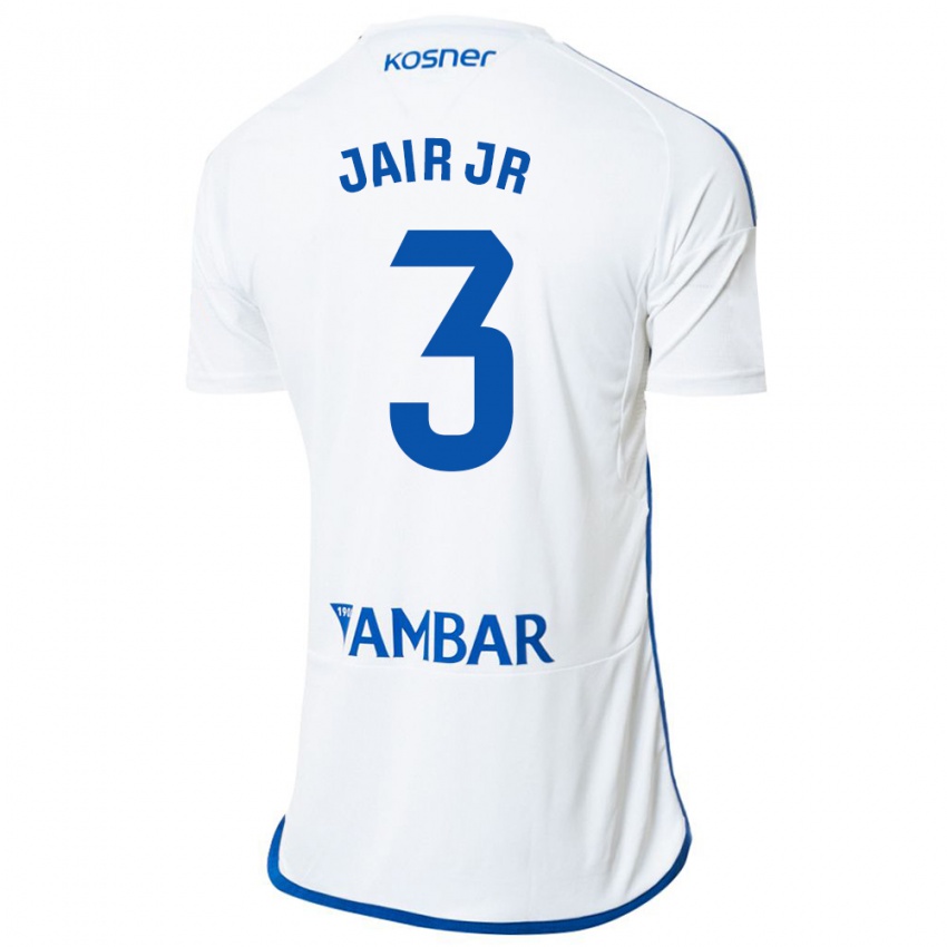 Hombre Camiseta Jair Amador #3 Blanco 1ª Equipación 2023/24 La Camisa