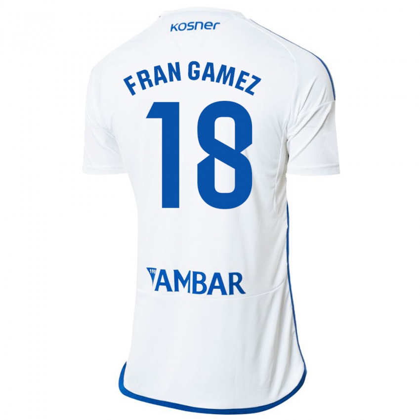 Hombre Camiseta Fran Gámez #18 Blanco 1ª Equipación 2023/24 La Camisa