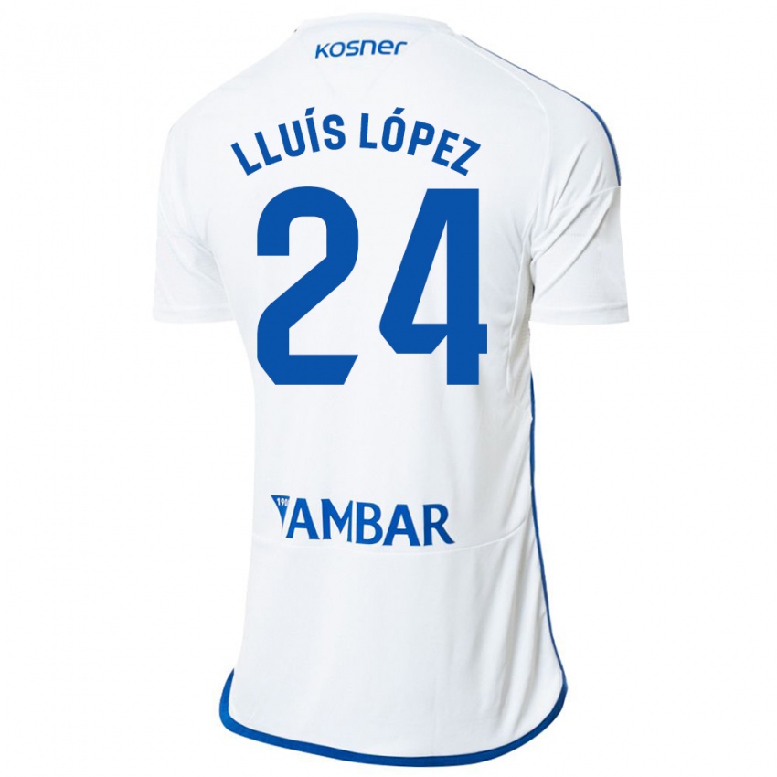 Hombre Camiseta Lluís López #24 Blanco 1ª Equipación 2023/24 La Camisa