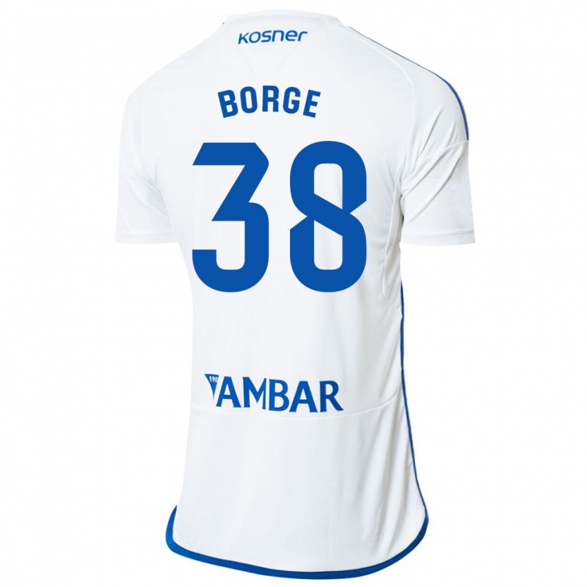 Hombre Camiseta Andrés Borge #38 Blanco 1ª Equipación 2023/24 La Camisa