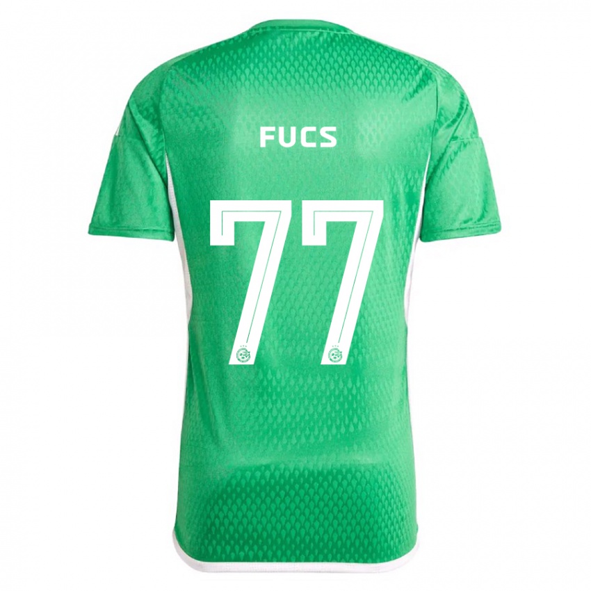 Hombre Camiseta Roee Fucs #77 Blanco Azul 1ª Equipación 2023/24 La Camisa