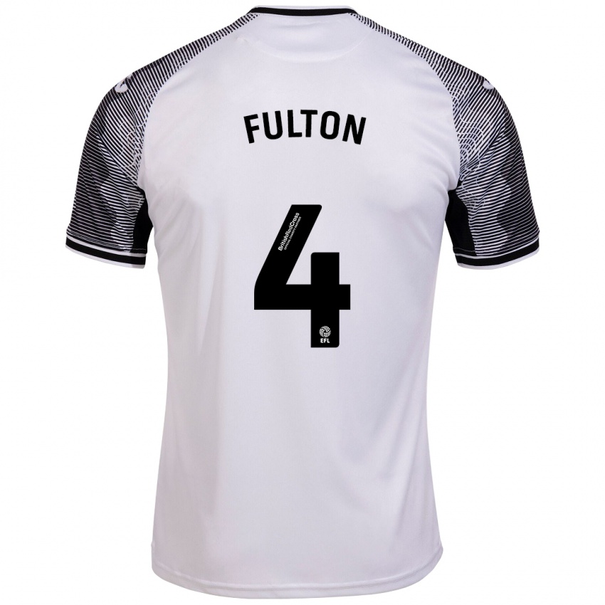 Hombre Camiseta Jay Fulton #4 Blanco 1ª Equipación 2023/24 La Camisa