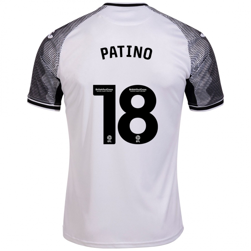 Hombre Camiseta Charlie Patino #18 Blanco 1ª Equipación 2023/24 La Camisa