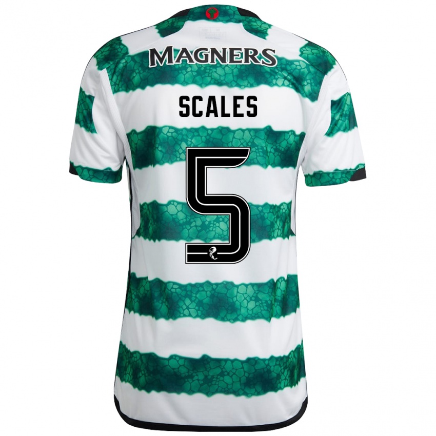 Hombre Camiseta Liam Scales #5 Verde 1ª Equipación 2023/24 La Camisa