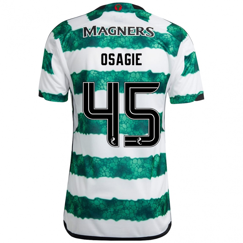 Hombre Camiseta Justin Osagie #45 Verde 1ª Equipación 2023/24 La Camisa