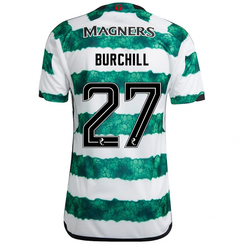 Hombre Camiseta Tiree Burchill #27 Verde 1ª Equipación 2023/24 La Camisa