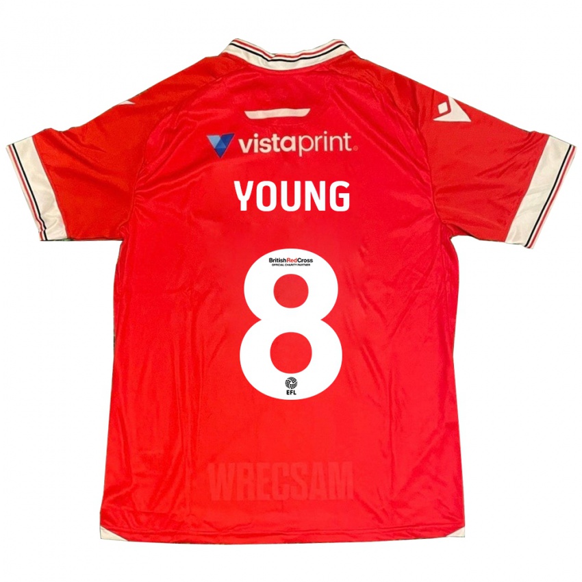 Hombre Camiseta Luke Young #8 Rojo 1ª Equipación 2023/24 La Camisa