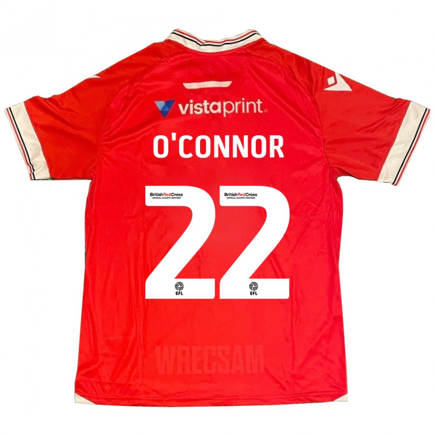 Hombre Camiseta Thomas O'connor #22 Rojo 1ª Equipación 2023/24 La Camisa