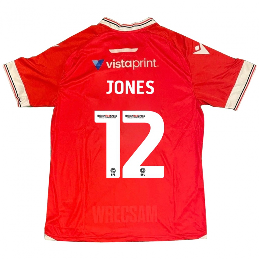 Hombre Camiseta Carra Jones #12 Rojo 1ª Equipación 2023/24 La Camisa