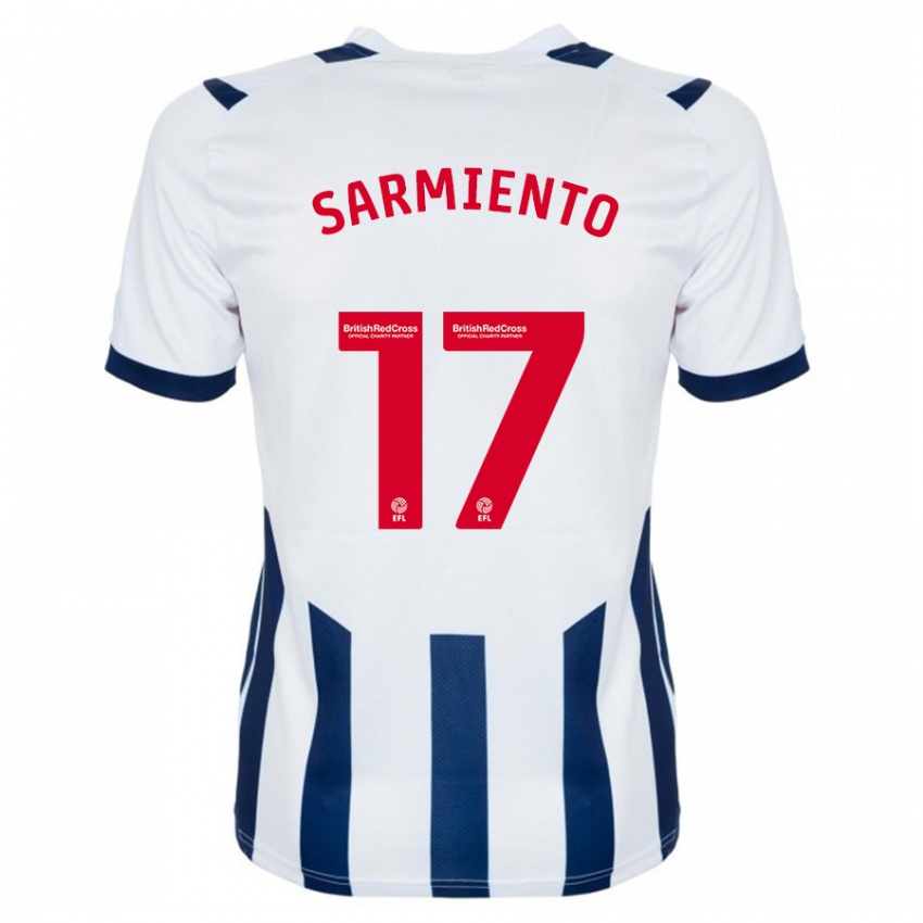 Hombre Camiseta Jeremy Sarmiento #17 Blanco 1ª Equipación 2023/24 La Camisa