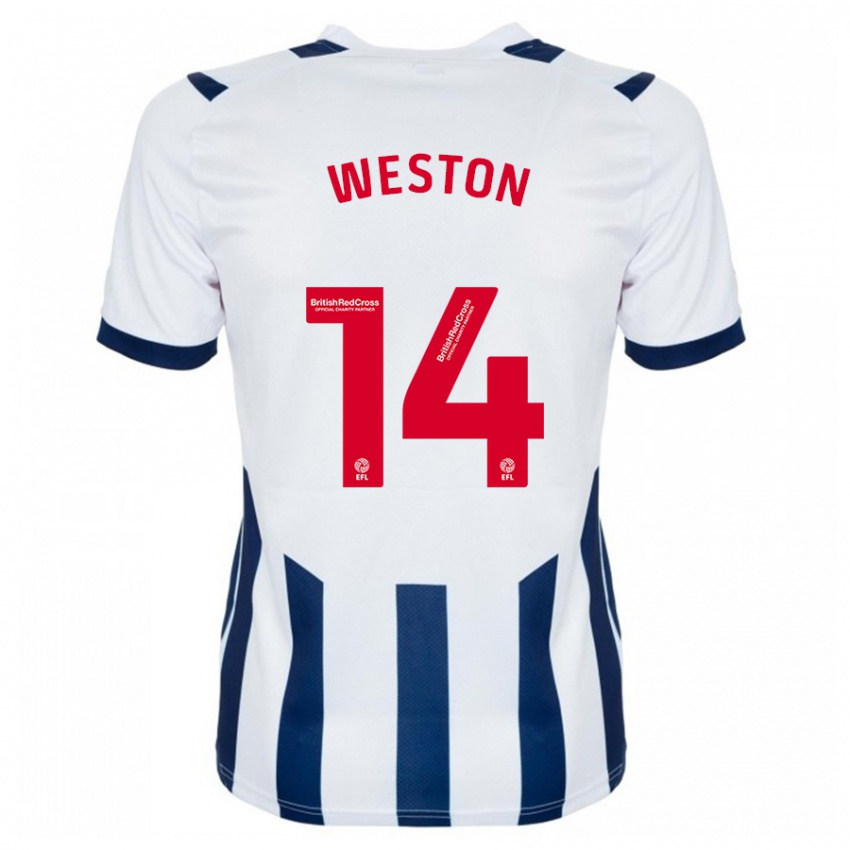 Hombre Camiseta Steph Weston #14 Blanco 1ª Equipación 2023/24 La Camisa