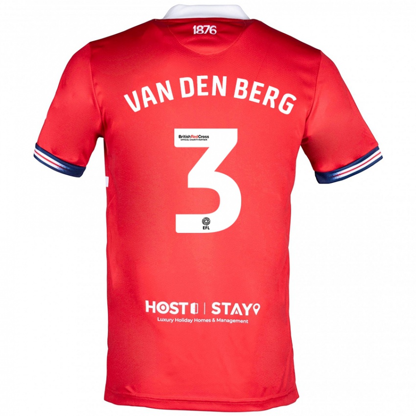 Hombre Camiseta Rav Van Den Berg #3 Rojo 1ª Equipación 2023/24 La Camisa