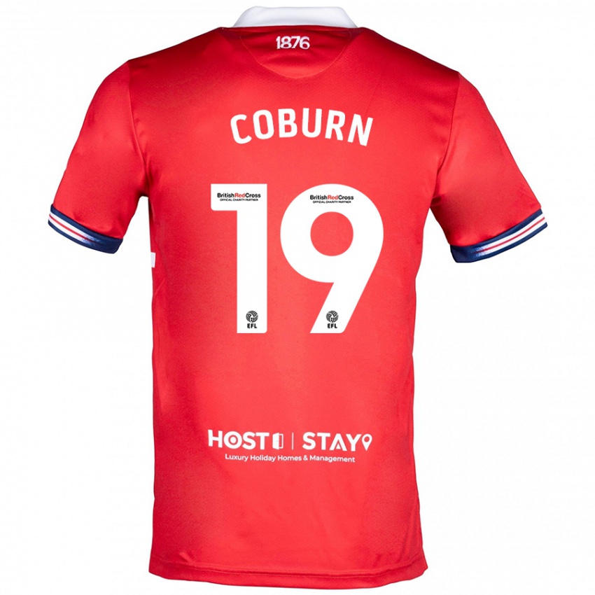 Hombre Camiseta Josh Coburn #19 Rojo 1ª Equipación 2023/24 La Camisa