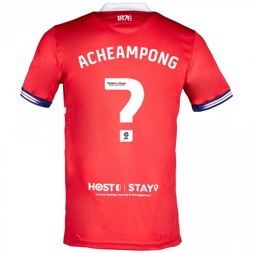 Hombre Camiseta Prince Acheampong #0 Rojo 1ª Equipación 2023/24 La Camisa