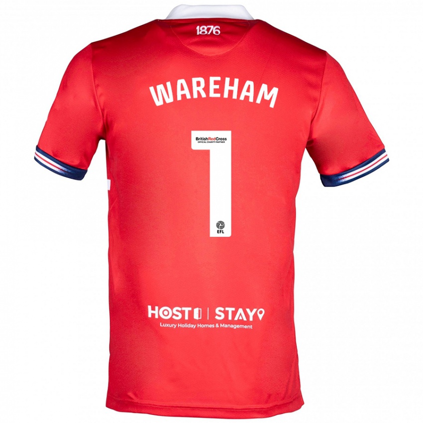 Hombre Camiseta Laura Wareham #1 Rojo 1ª Equipación 2023/24 La Camisa