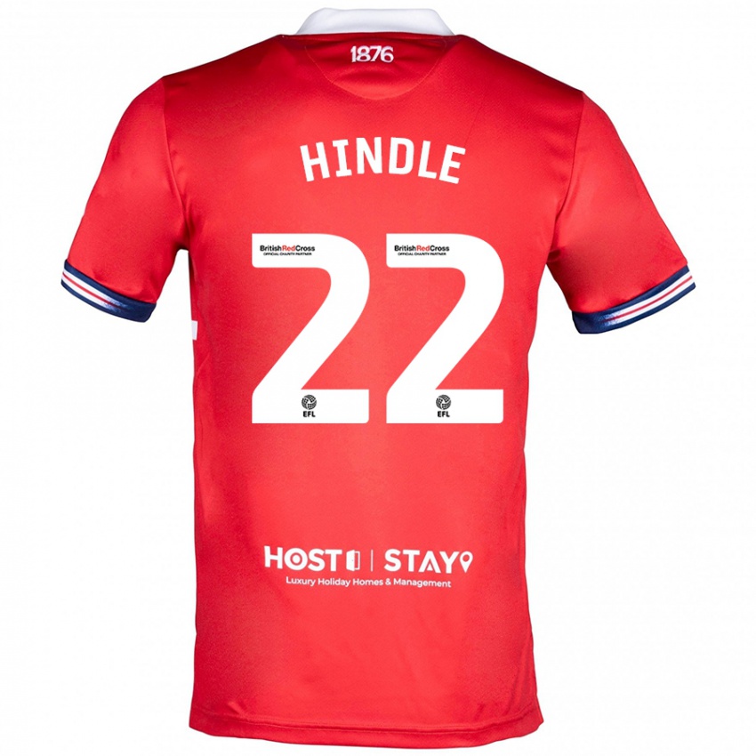 Hombre Camiseta Rachel Hindle #22 Rojo 1ª Equipación 2023/24 La Camisa