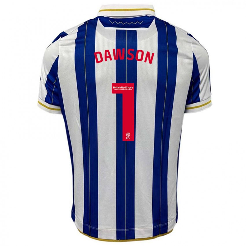 Hombre Camiseta Cameron Dawson #1 Azul Blanco 1ª Equipación 2023/24 La Camisa