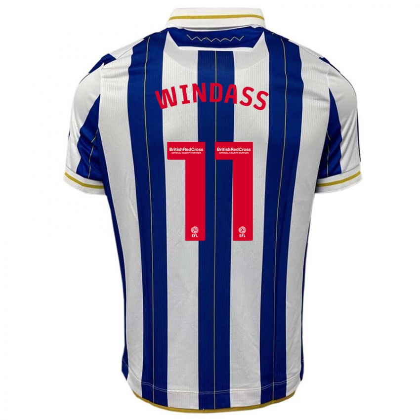 Hombre Camiseta Josh Windass #11 Azul Blanco 1ª Equipación 2023/24 La Camisa