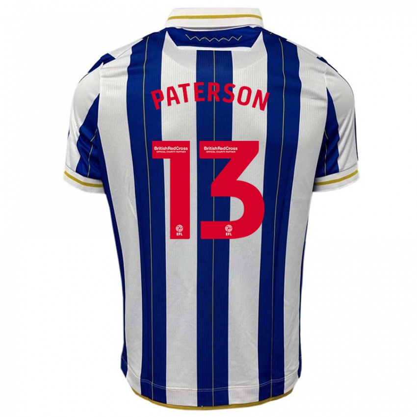 Hombre Camiseta Callum Paterson #13 Azul Blanco 1ª Equipación 2023/24 La Camisa
