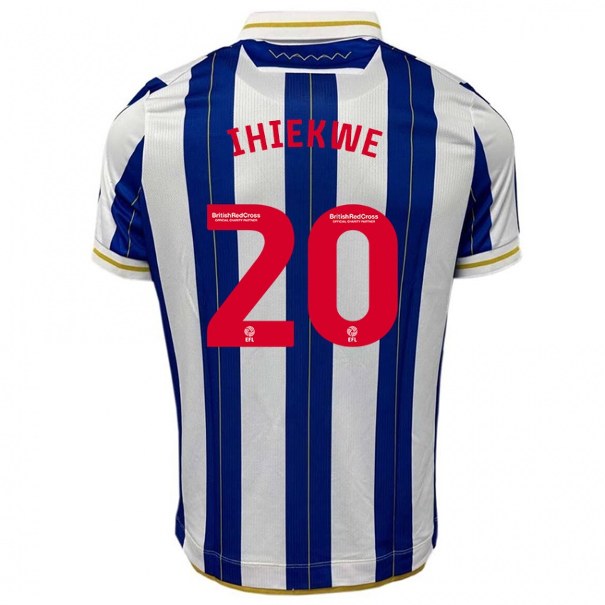 Hombre Camiseta Michael Ihiekwe #20 Azul Blanco 1ª Equipación 2023/24 La Camisa