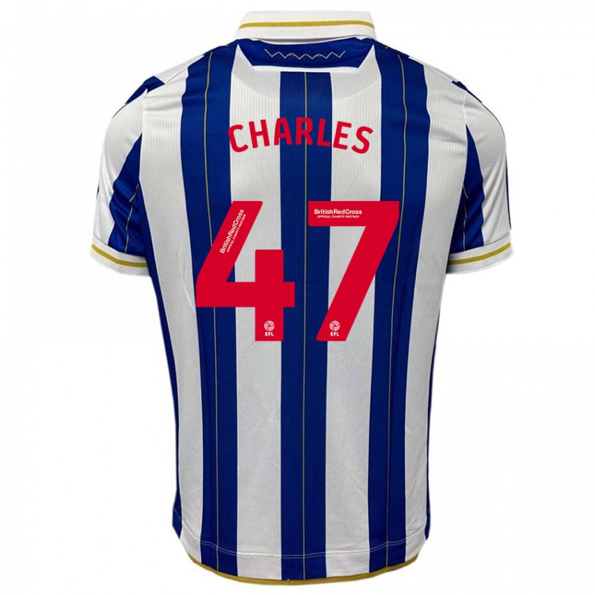 Hombre Camiseta Pierce Charles #47 Azul Blanco 1ª Equipación 2023/24 La Camisa