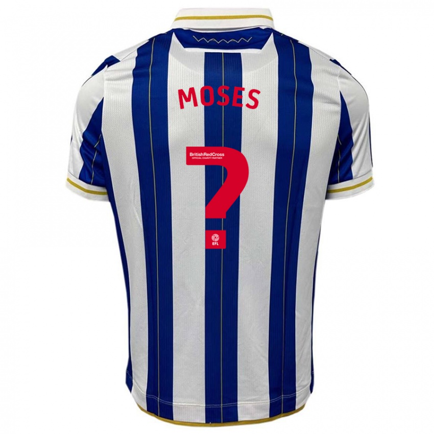 Hombre Camiseta Devlan Moses #0 Azul Blanco 1ª Equipación 2023/24 La Camisa