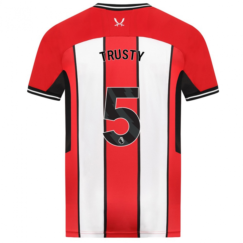 Hombre Camiseta Auston Trusty #5 Rojo 1ª Equipación 2023/24 La Camisa