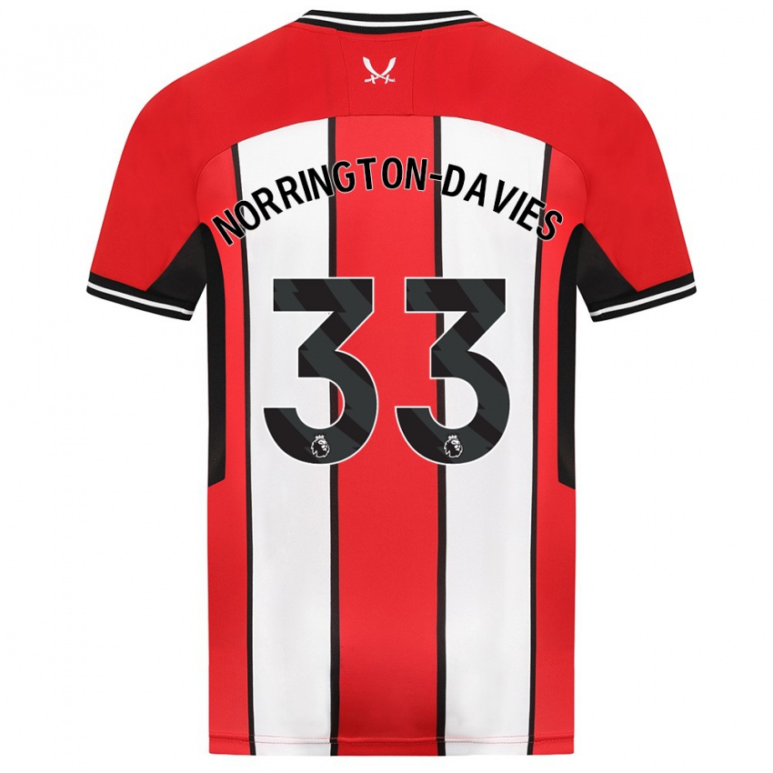 Hombre Camiseta Rhys Norrington-Davies #33 Rojo 1ª Equipación 2023/24 La Camisa