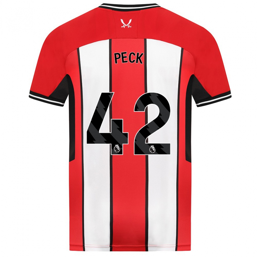 Hombre Camiseta Sydie Peck #42 Rojo 1ª Equipación 2023/24 La Camisa