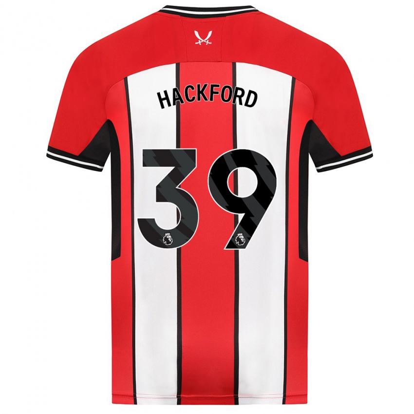 Hombre Camiseta Antwoine Hackford #39 Rojo 1ª Equipación 2023/24 La Camisa