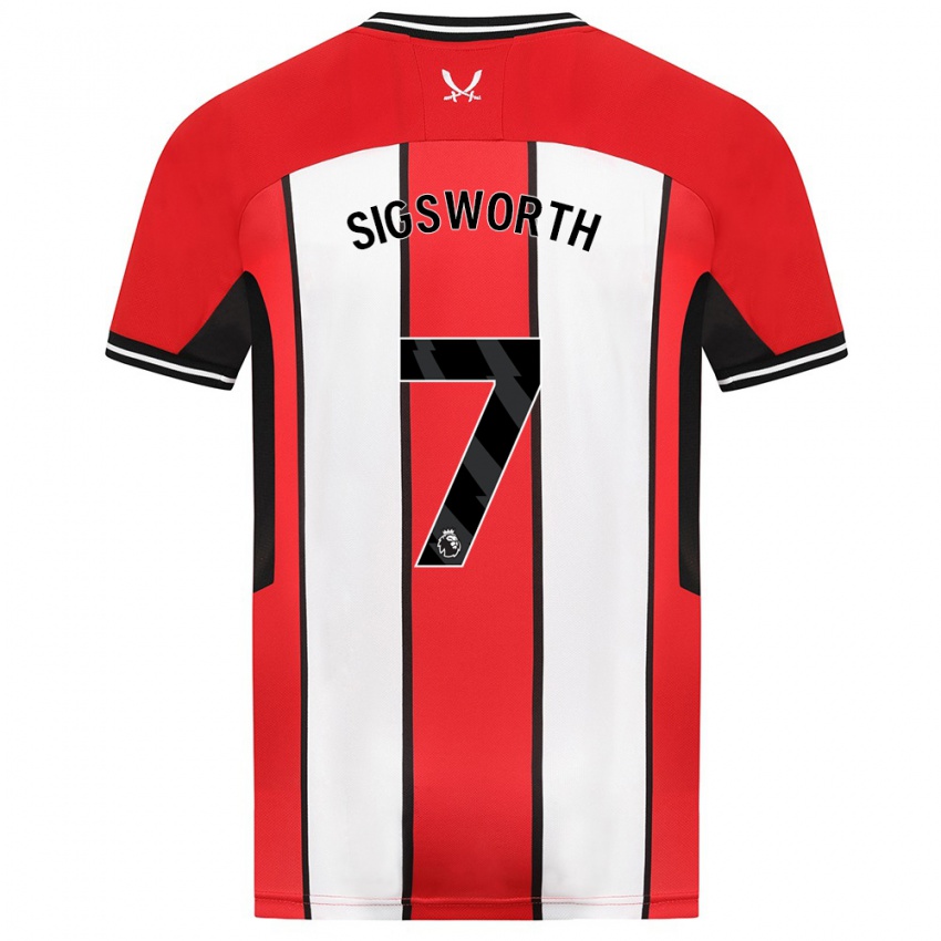 Hombre Camiseta Jess Sigsworth #7 Rojo 1ª Equipación 2023/24 La Camisa