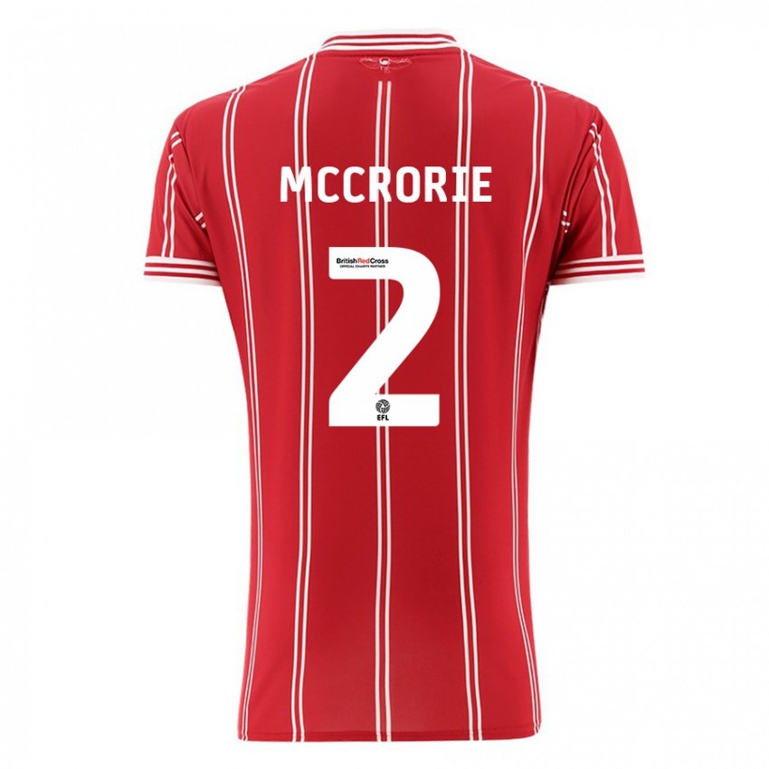 Hombre Camiseta Ross Mccrorie #2 Rojo 1ª Equipación 2023/24 La Camisa