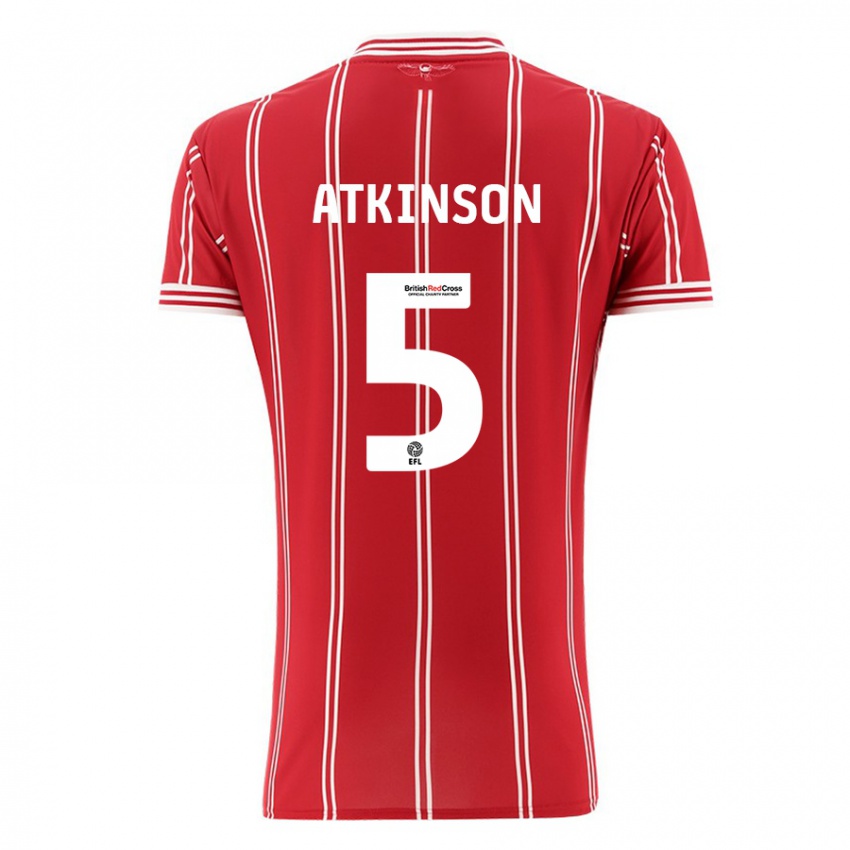 Hombre Camiseta Rob Atkinson #5 Rojo 1ª Equipación 2023/24 La Camisa