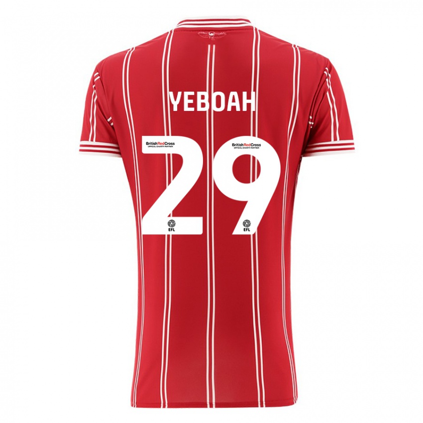 Hombre Camiseta Ephraim Yeboah #29 Rojo 1ª Equipación 2023/24 La Camisa