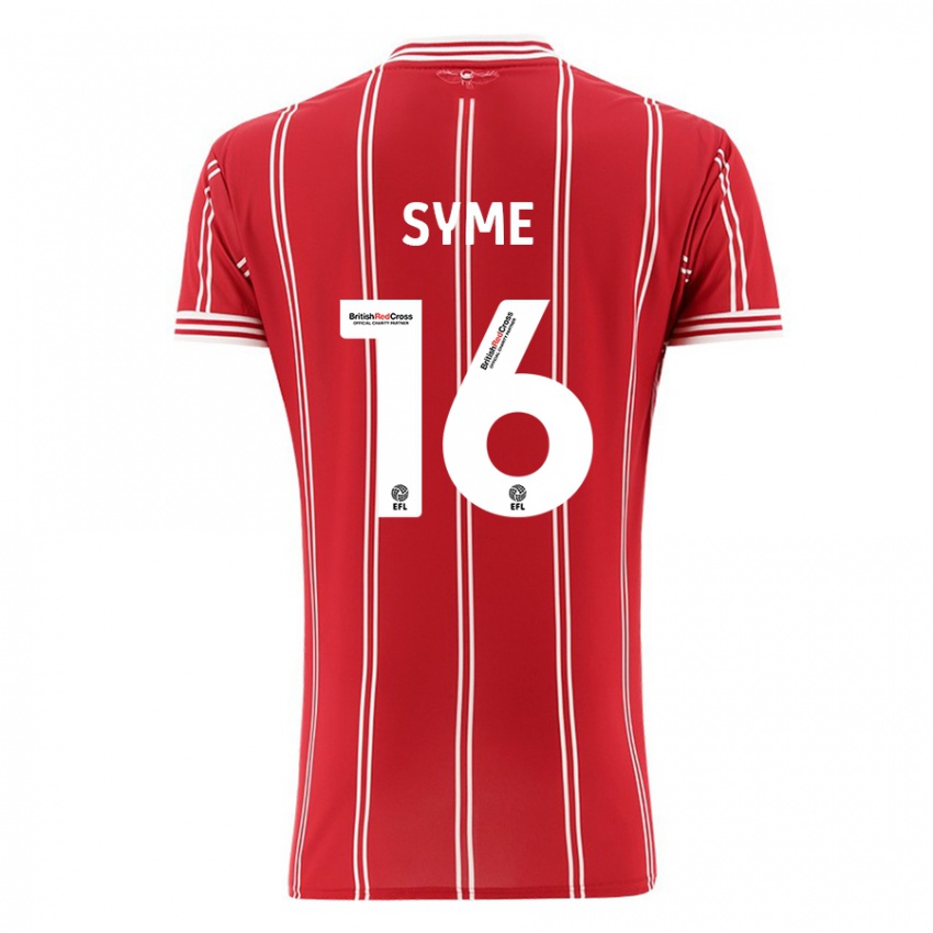 Hombre Camiseta Emily Syme #16 Rojo 1ª Equipación 2023/24 La Camisa