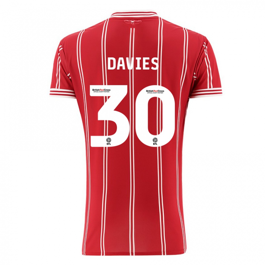 Hombre Camiseta Yasmin Davies #30 Rojo 1ª Equipación 2023/24 La Camisa