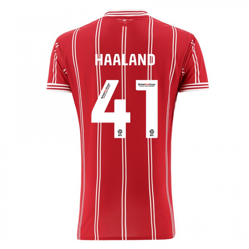 Hombre Camiseta Benedicte Haaland #41 Rojo 1ª Equipación 2023/24 La Camisa