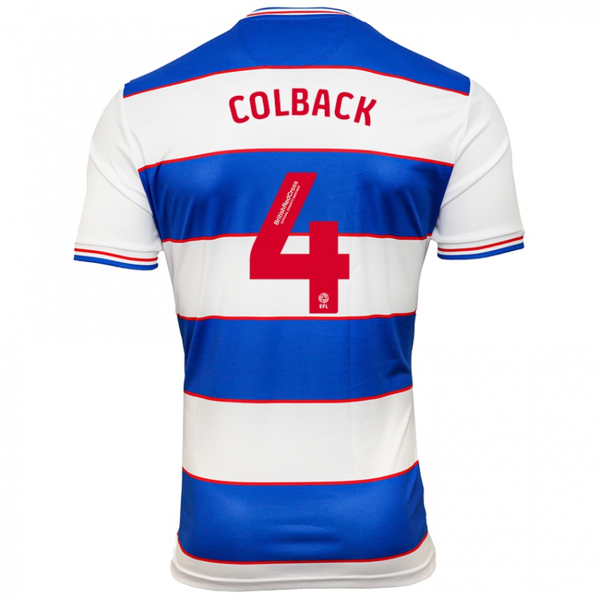 Hombre Camiseta Jack Colback #4 Blanco Azul 1ª Equipación 2023/24 La Camisa