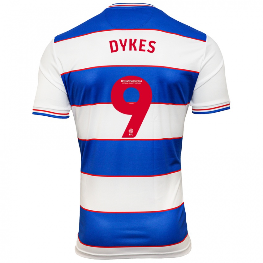 Hombre Camiseta Lyndon Dykes #9 Blanco Azul 1ª Equipación 2023/24 La Camisa