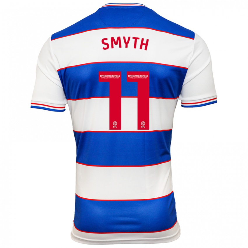 Hombre Camiseta Paul Smyth #11 Blanco Azul 1ª Equipación 2023/24 La Camisa