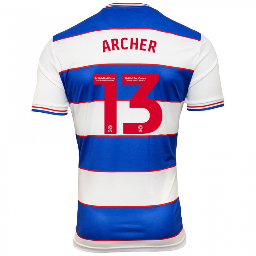 Hombre Camiseta Jordan Archer #13 Blanco Azul 1ª Equipación 2023/24 La Camisa