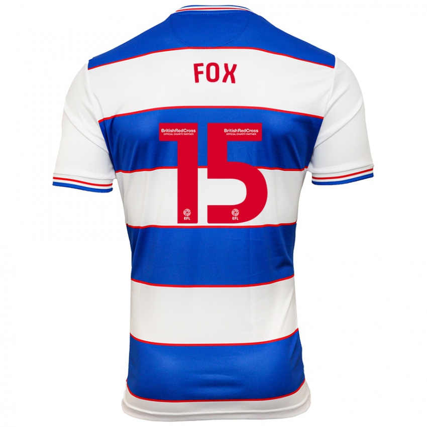 Hombre Camiseta Morgan Fox #15 Blanco Azul 1ª Equipación 2023/24 La Camisa