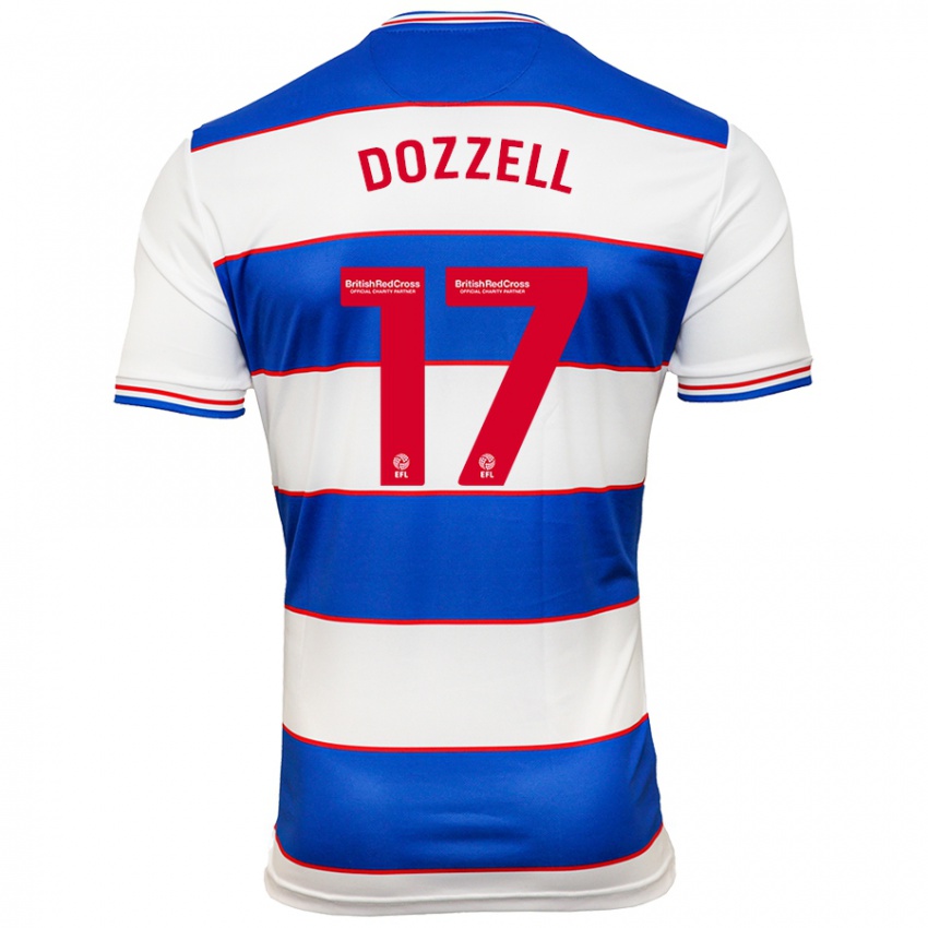 Hombre Camiseta Andre Dozzell #17 Blanco Azul 1ª Equipación 2023/24 La Camisa