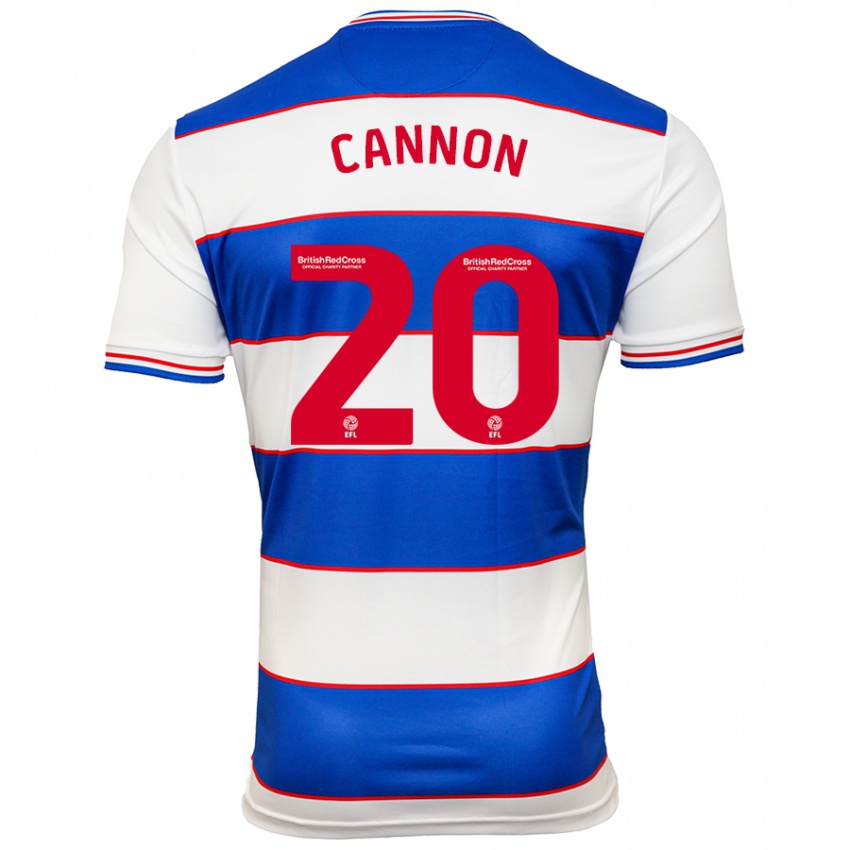 Hombre Camiseta Reggie Cannon #20 Blanco Azul 1ª Equipación 2023/24 La Camisa