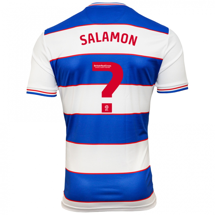 Hombre Camiseta Matteo Salamon #0 Blanco Azul 1ª Equipación 2023/24 La Camisa