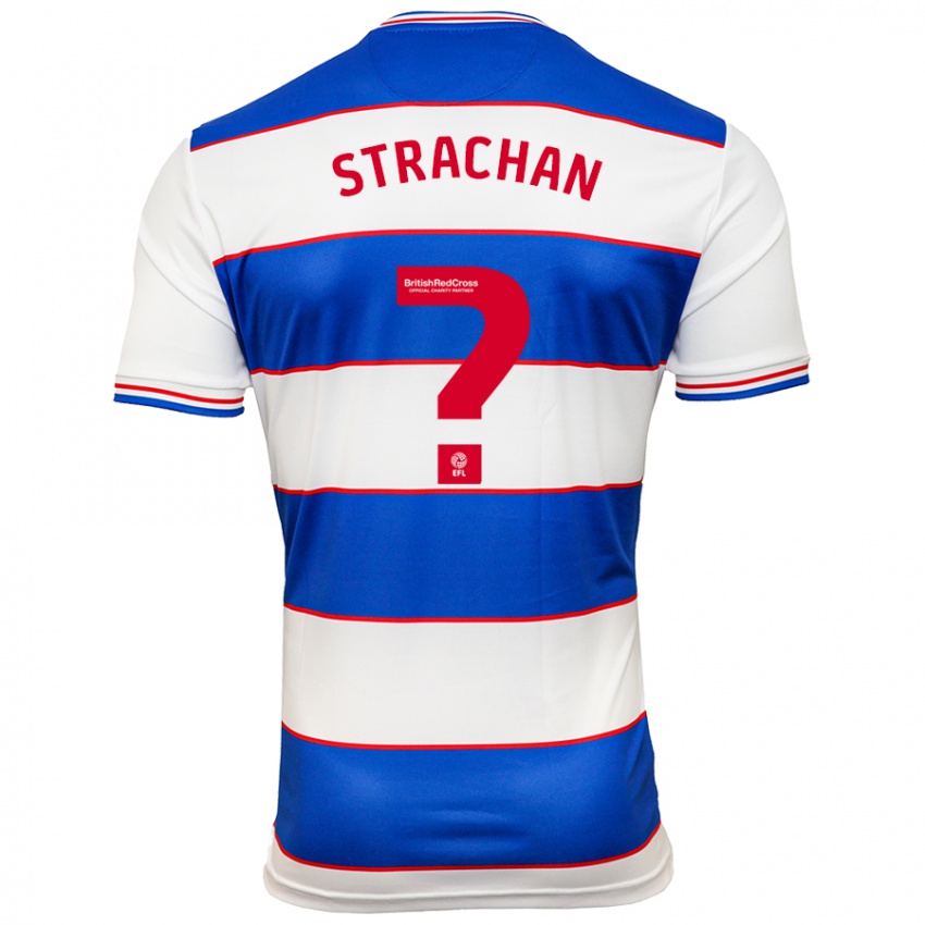 Hombre Camiseta Lorenzo Strachan #0 Blanco Azul 1ª Equipación 2023/24 La Camisa