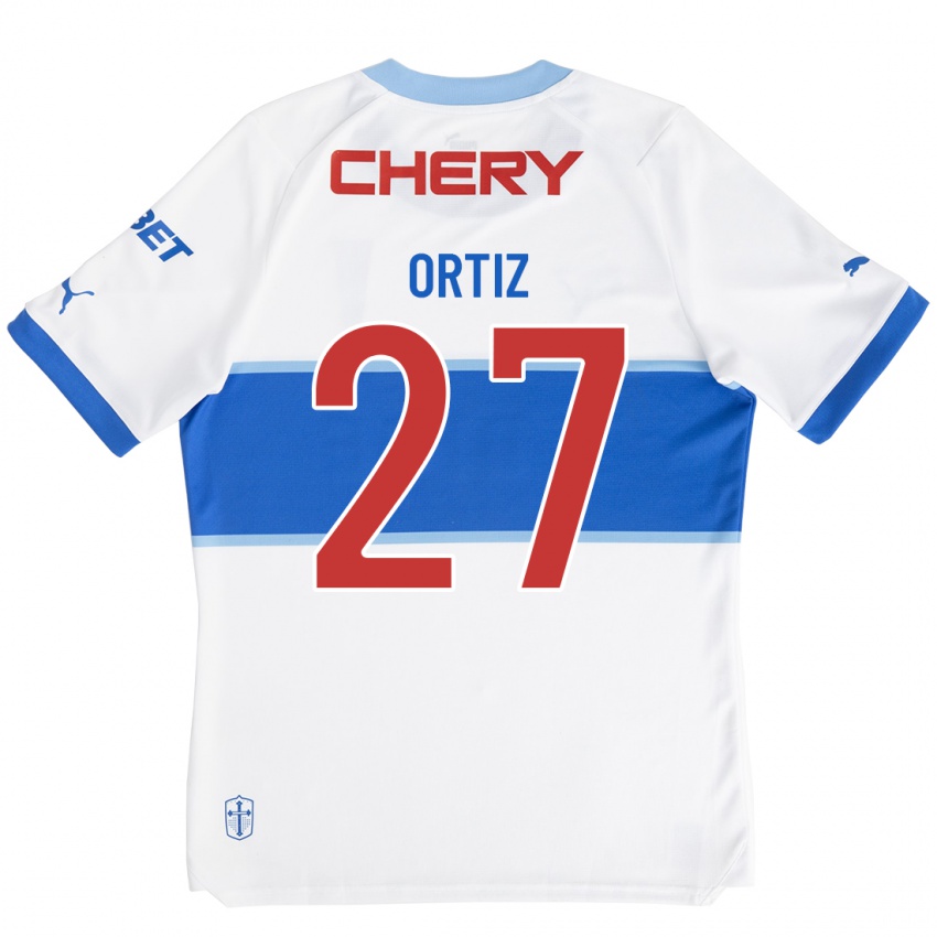 Hombre Camiseta Jorge Ortiz #27 Blanco 1ª Equipación 2023/24 La Camisa